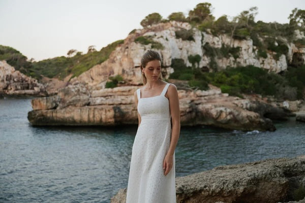 Penelope Dress Embroidery White