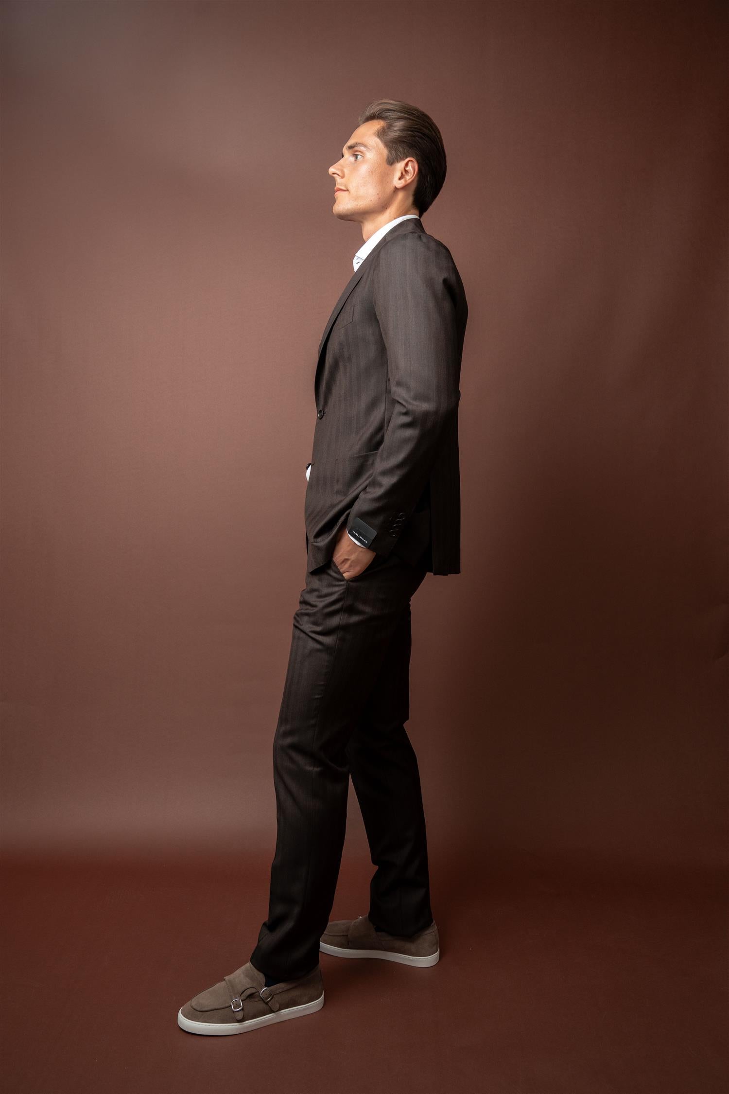Super 130s Suit - Brun