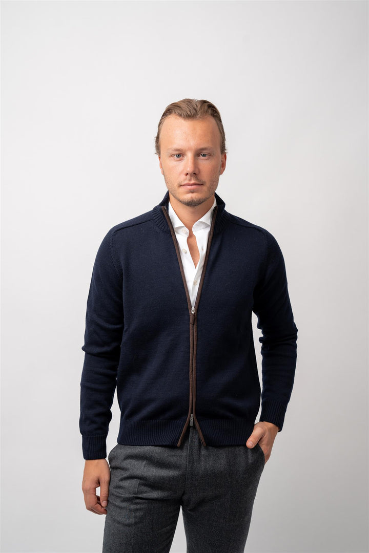 Full Zip - Navy/Brown