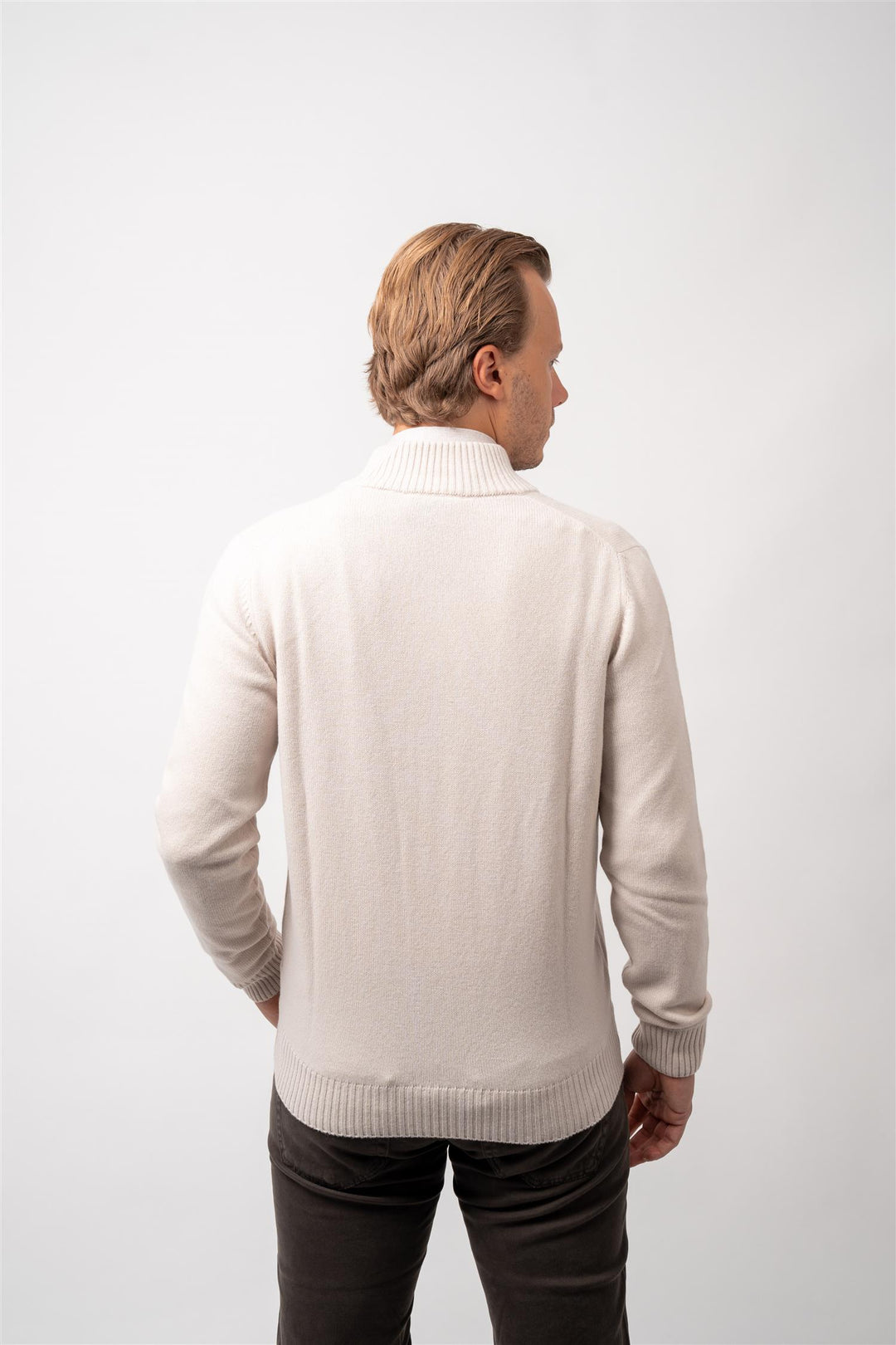 Full Zip Cardigan Wool - Cashmere - Cream