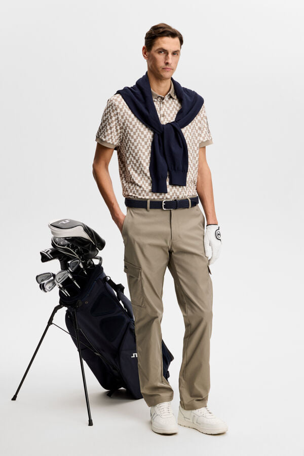 Tour Tech Print Polo- Bridge Stack Brindle