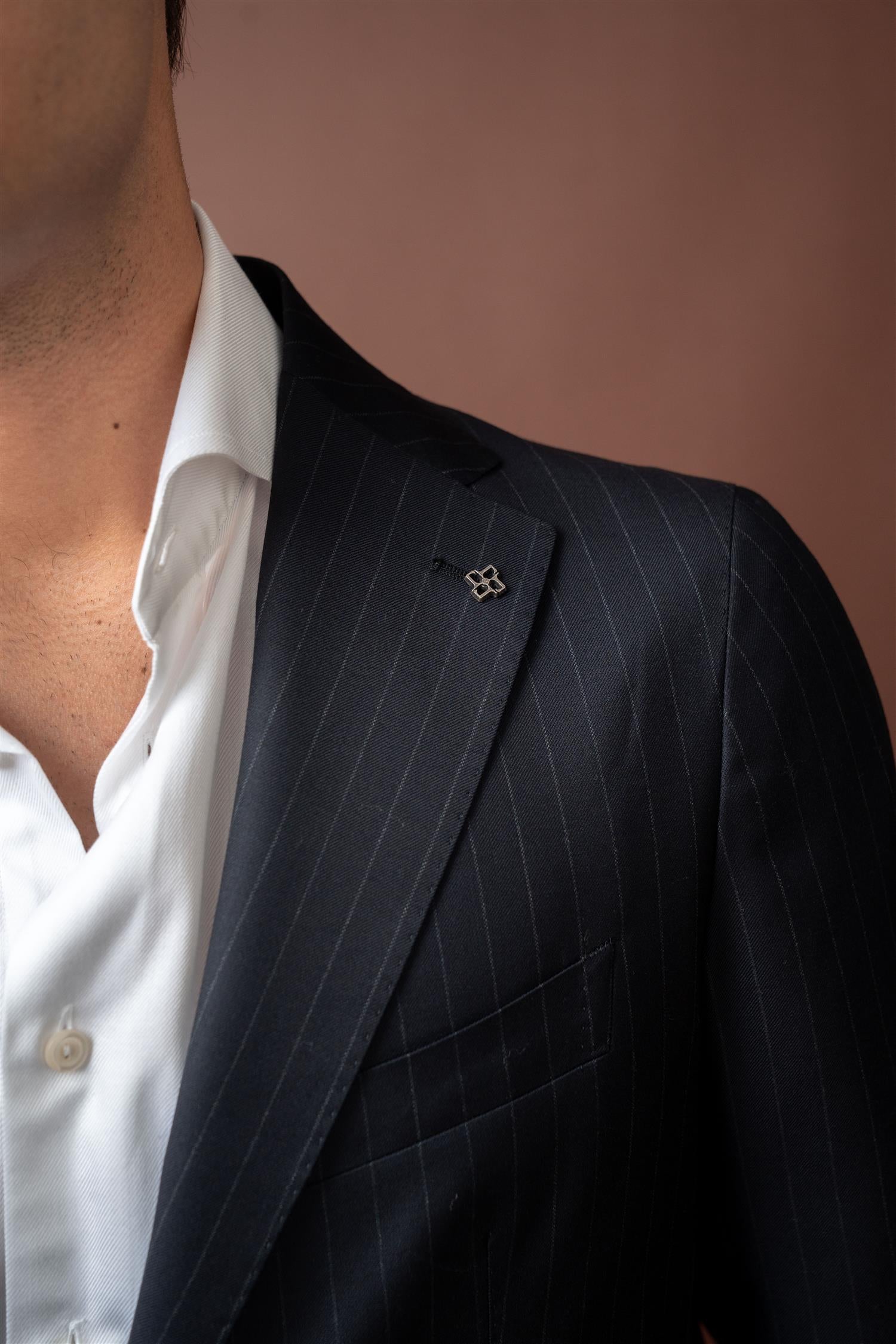 Pinstripe Suit - Navy