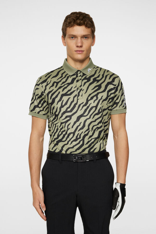 Tour Tech Print Polo - Geo Olive