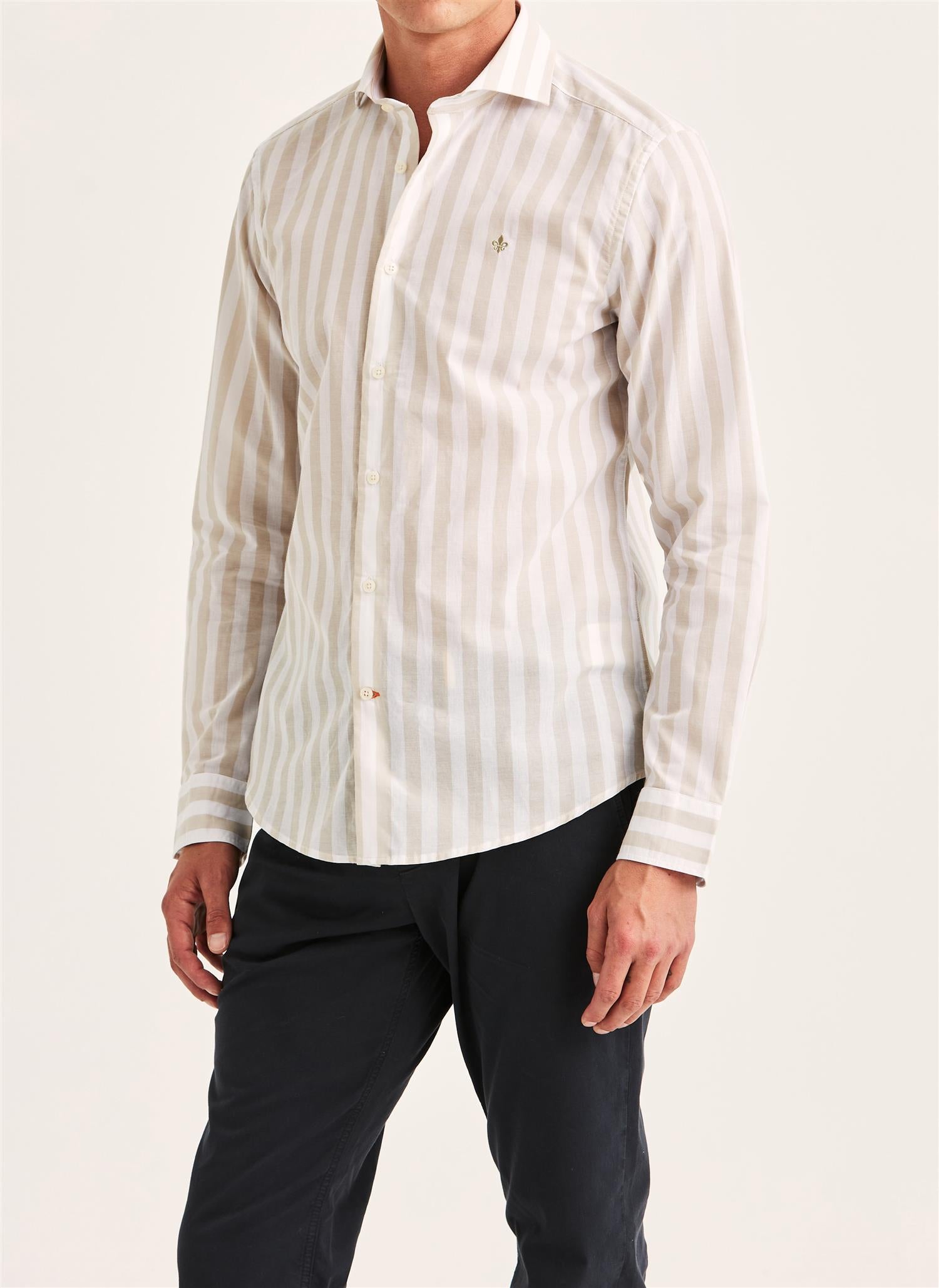 Summer Lightweight Shirt - Khaki Stripe