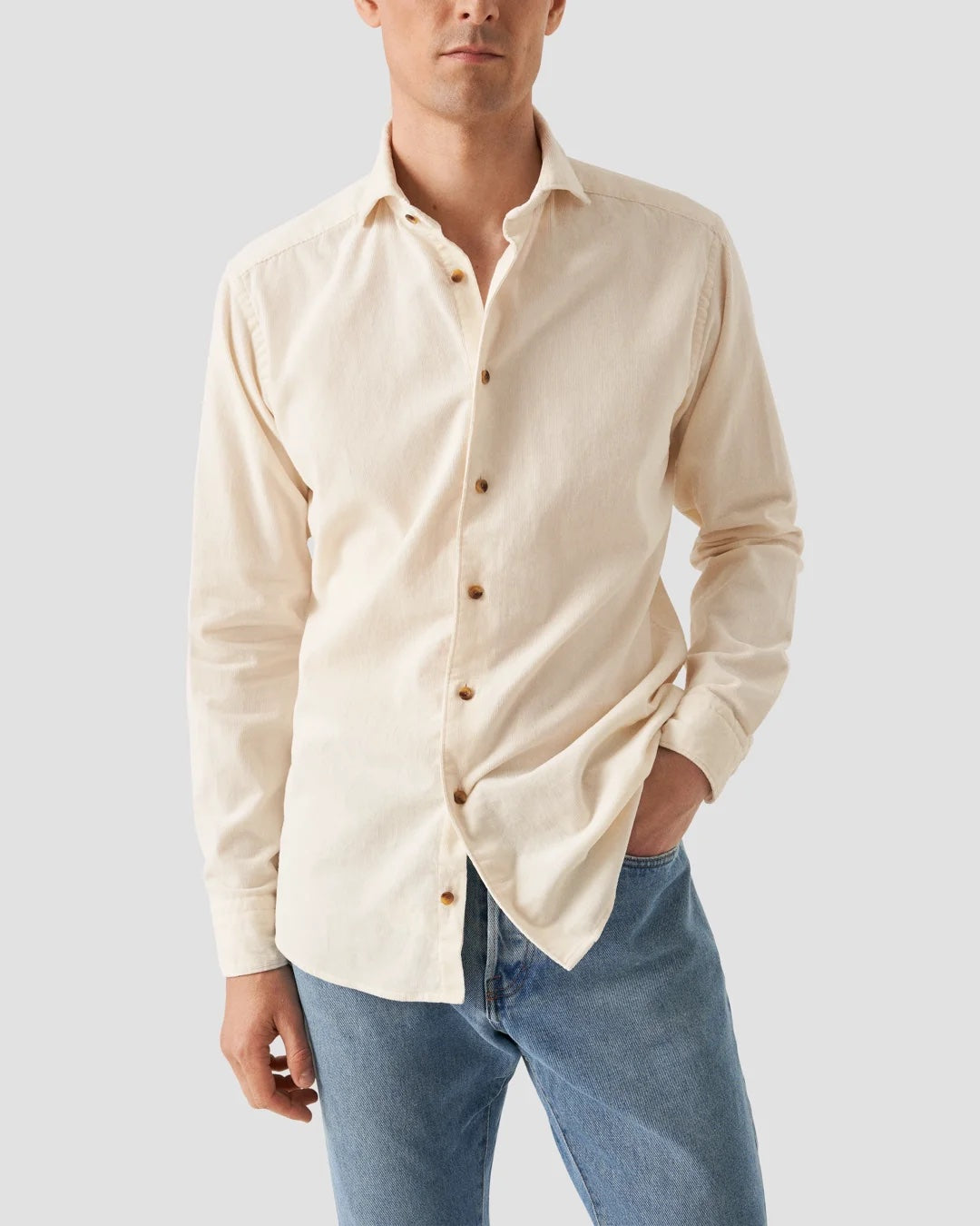 Fine Whale Corduroy Shirt - Off-White