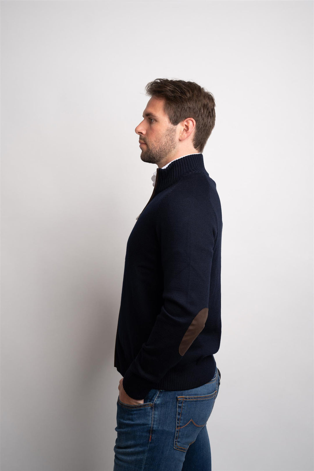 Full Zip - Navy/Brown