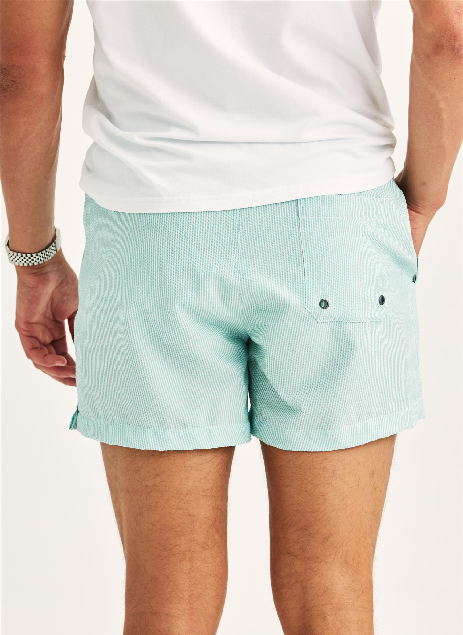 Morris Seersucker Bathing Trunks - Green