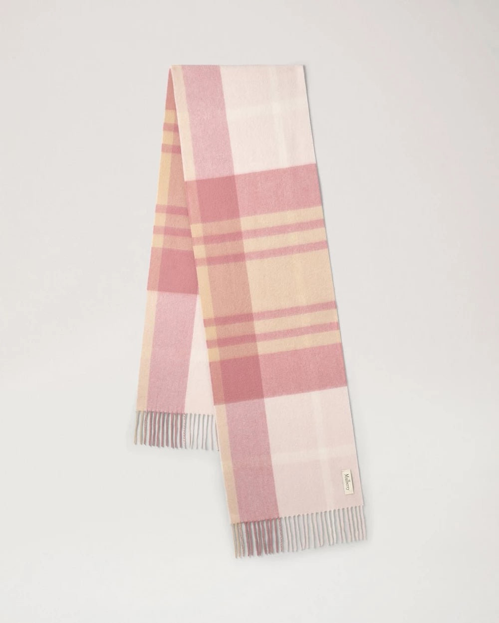 Small Check Merino Wool Scarf Pink Scrumpy & Crumpet