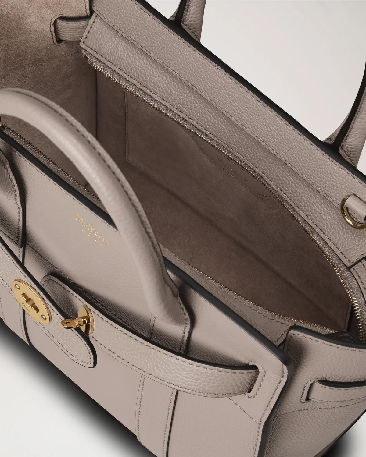 Mini Zipped Bayswater Cashmere Taupe Small Classic Grain