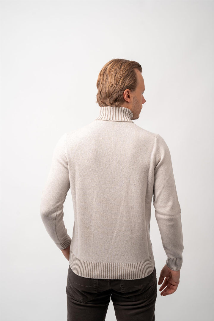 Turtle Neck Wool - Cashmere - Beige