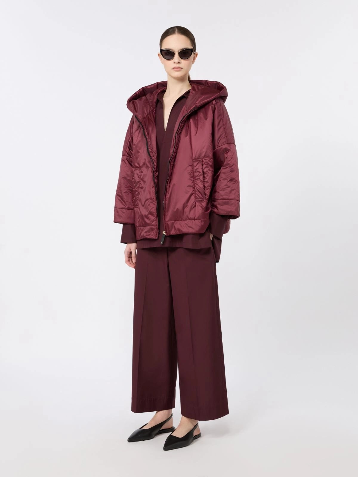 Hooded padded jacket- Red