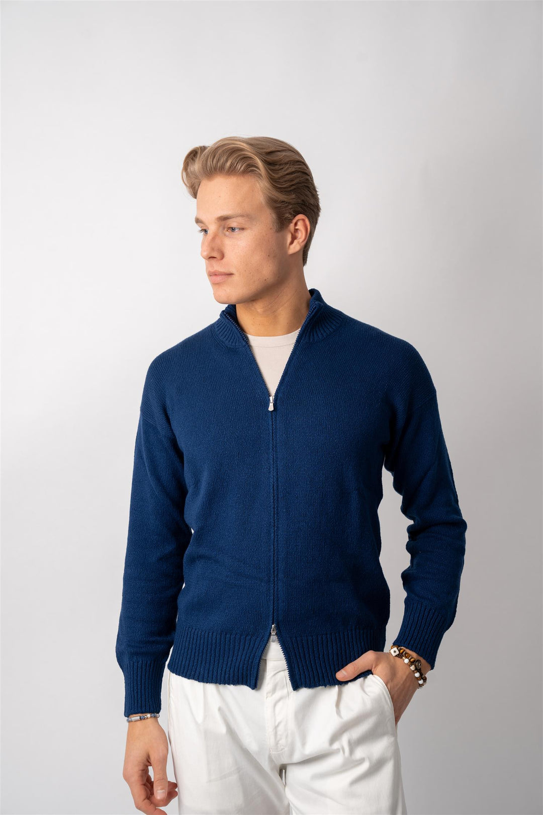 Full Zip Cotton  - Blue