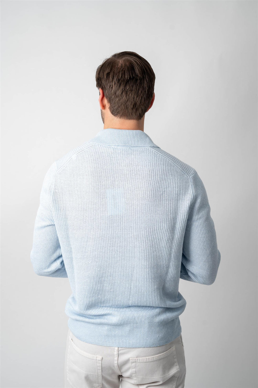 Polo LS Knitted - Light Blue