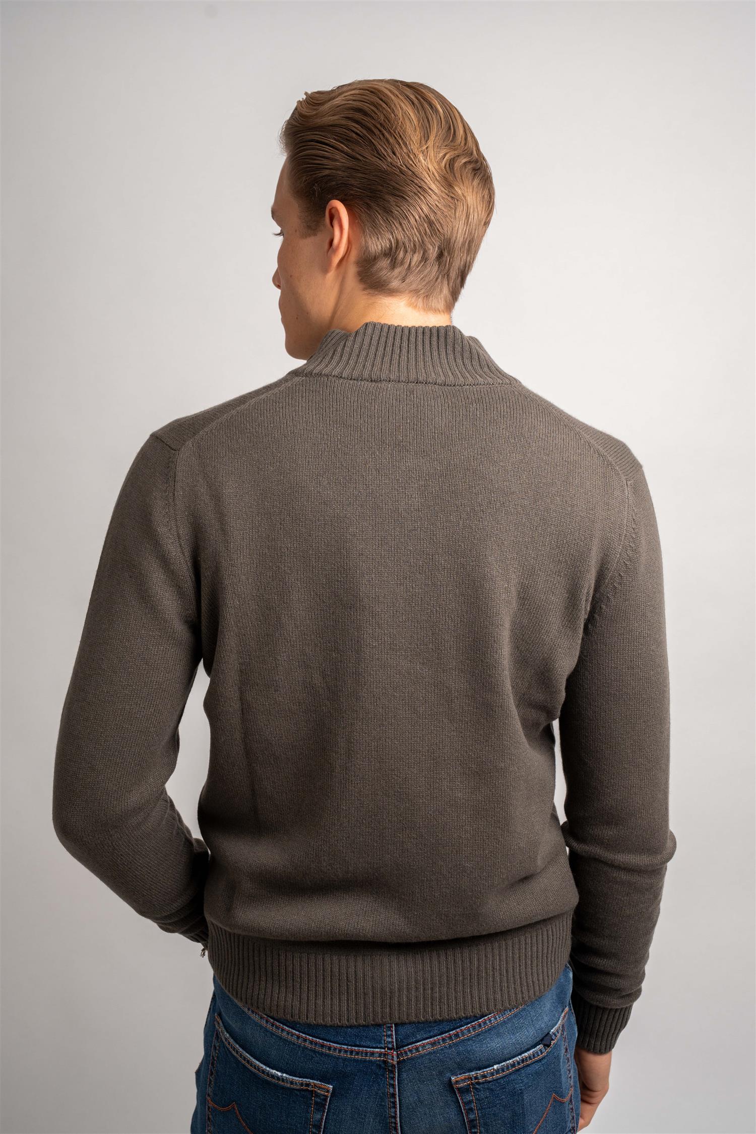 Full Zip Cashmere - Taupe
