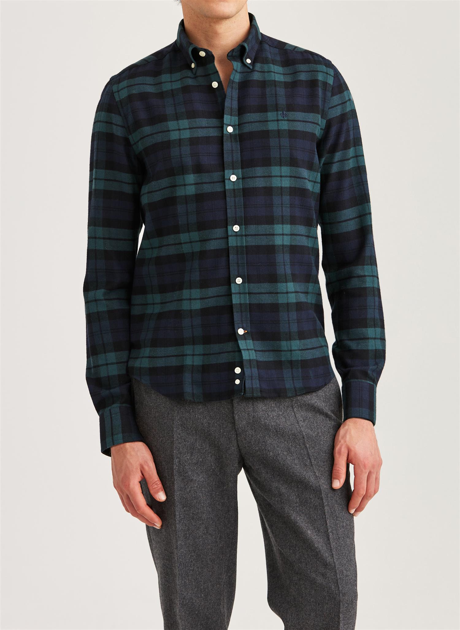 Soft Twill Tartan Shirt - Navy