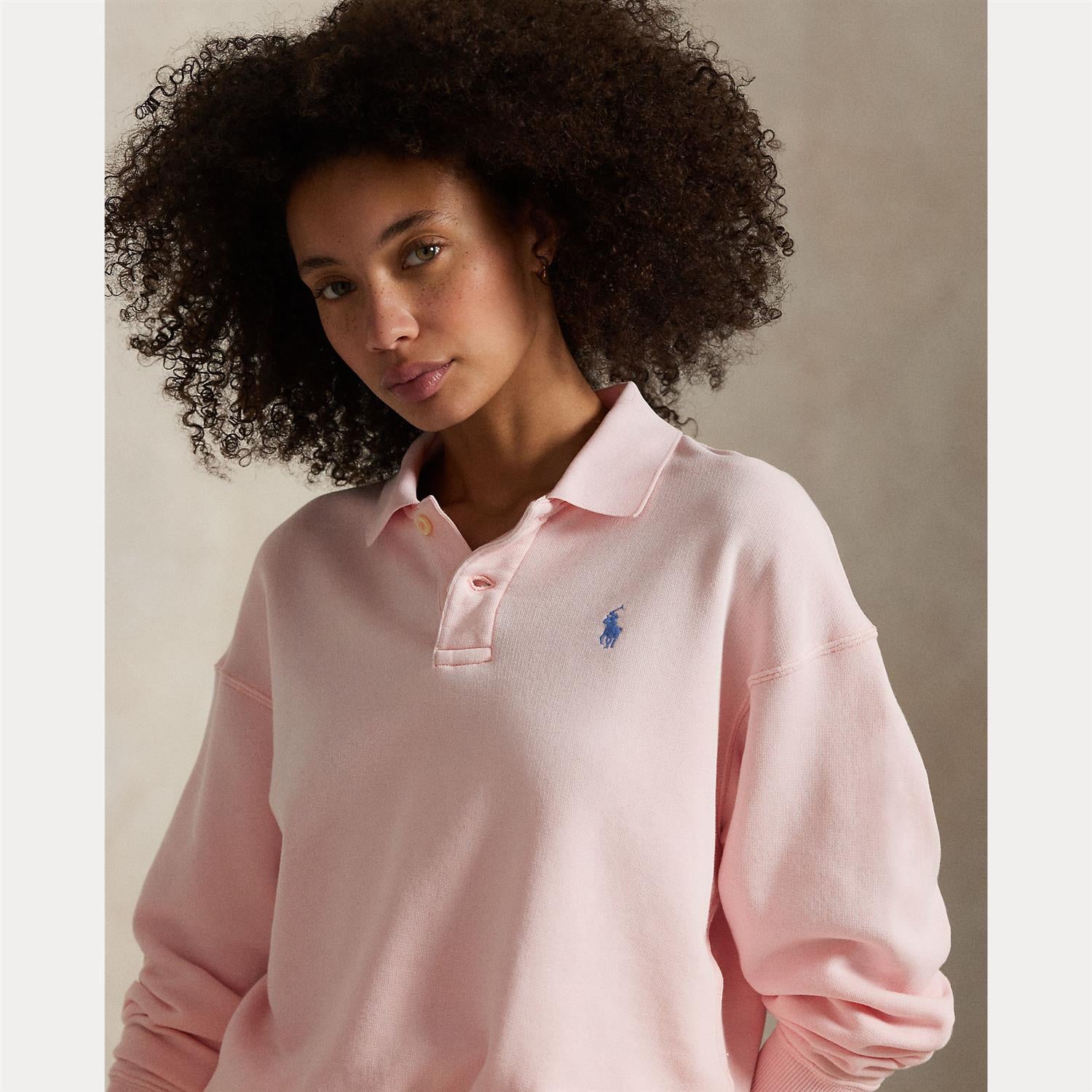 Lightweight Fleece Long-Sleeve Polo