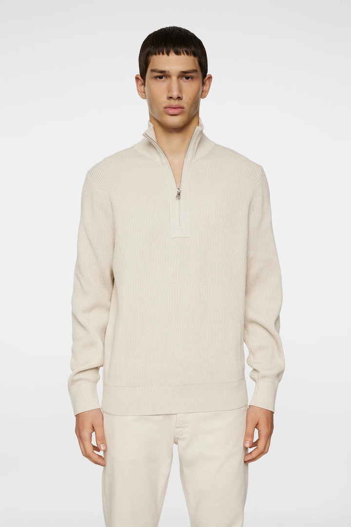 Alex Half Zip Knitted - Beige