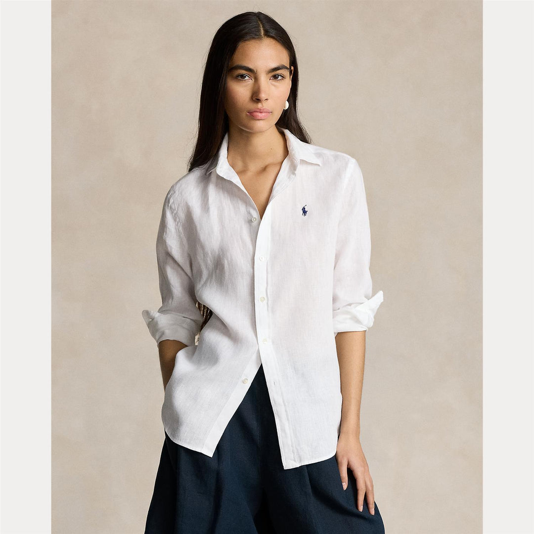 LINEN LONG SLEEVE BUTTON FRONT SHIRT