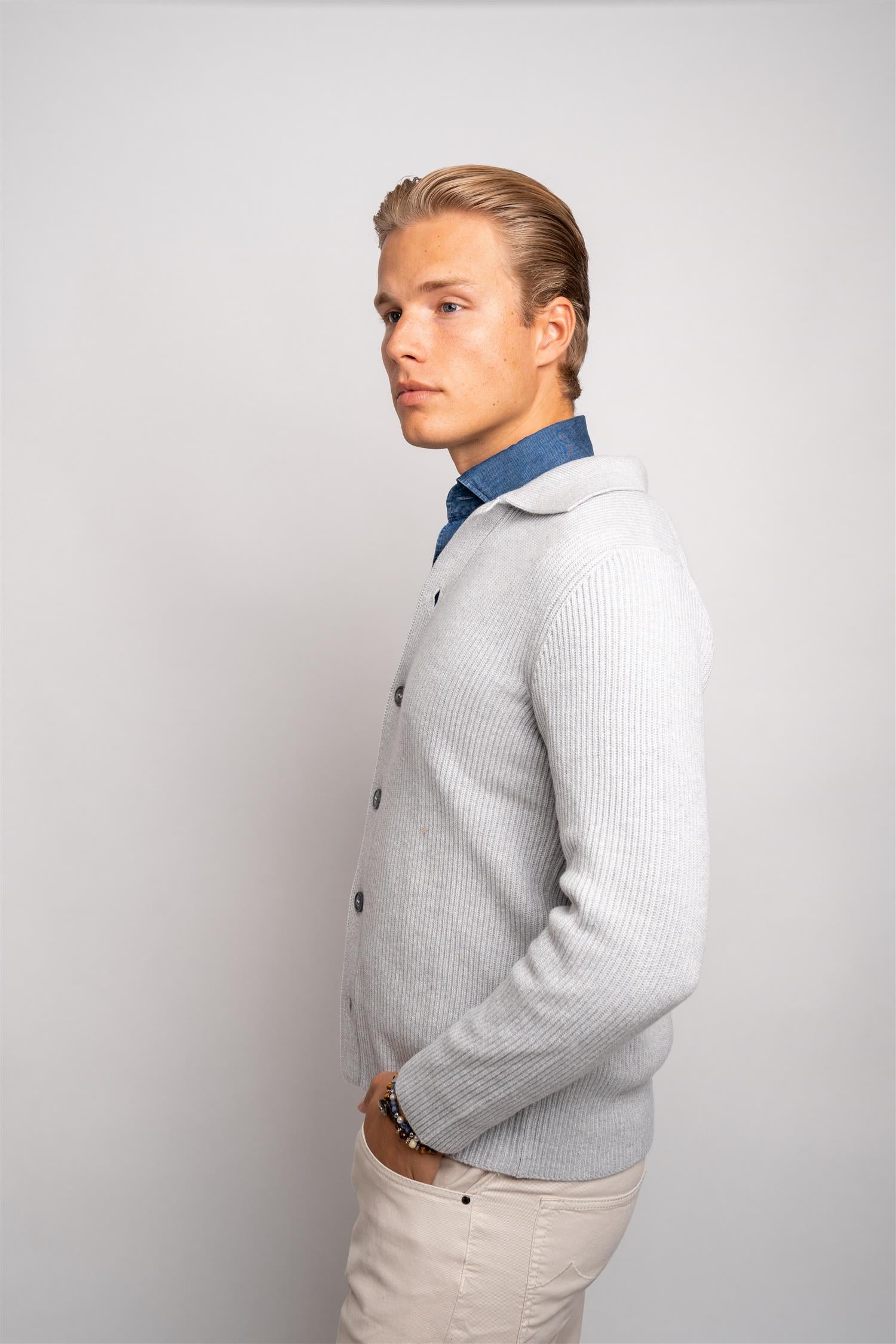Cashmere Polo - Grey