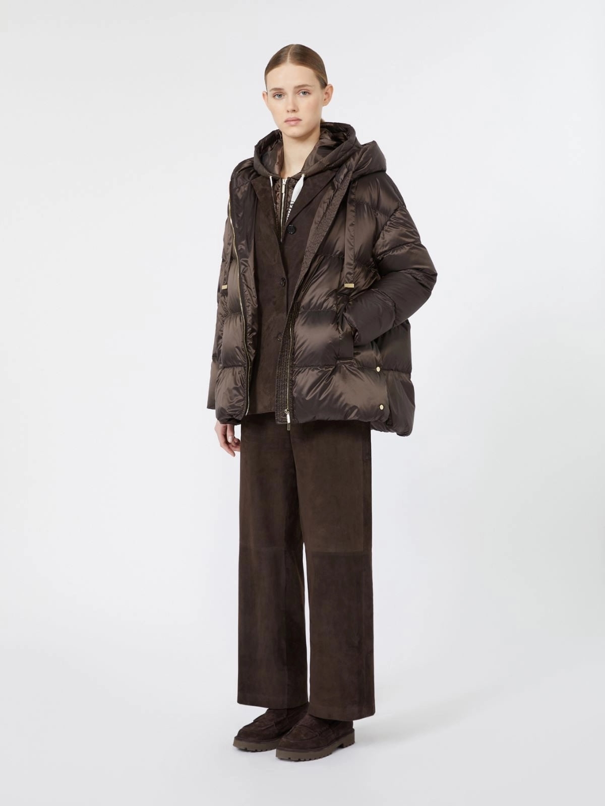 Short Puffer Jacket – Dark Brown