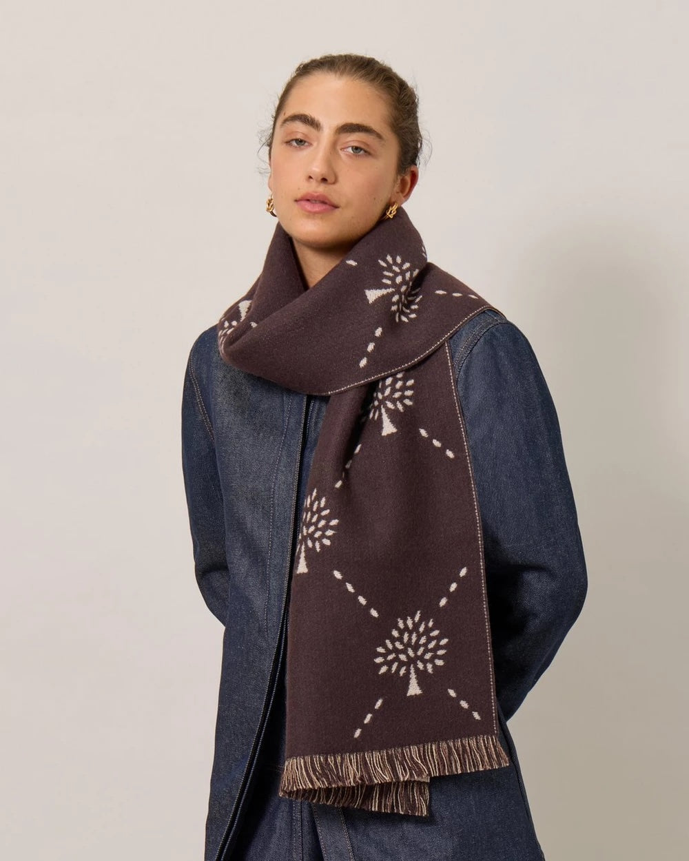 Diamond Tree Jacquard Scarf 47x190 cm