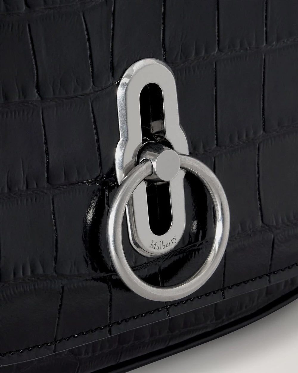 Small Amberley Top Handle Croc Black
