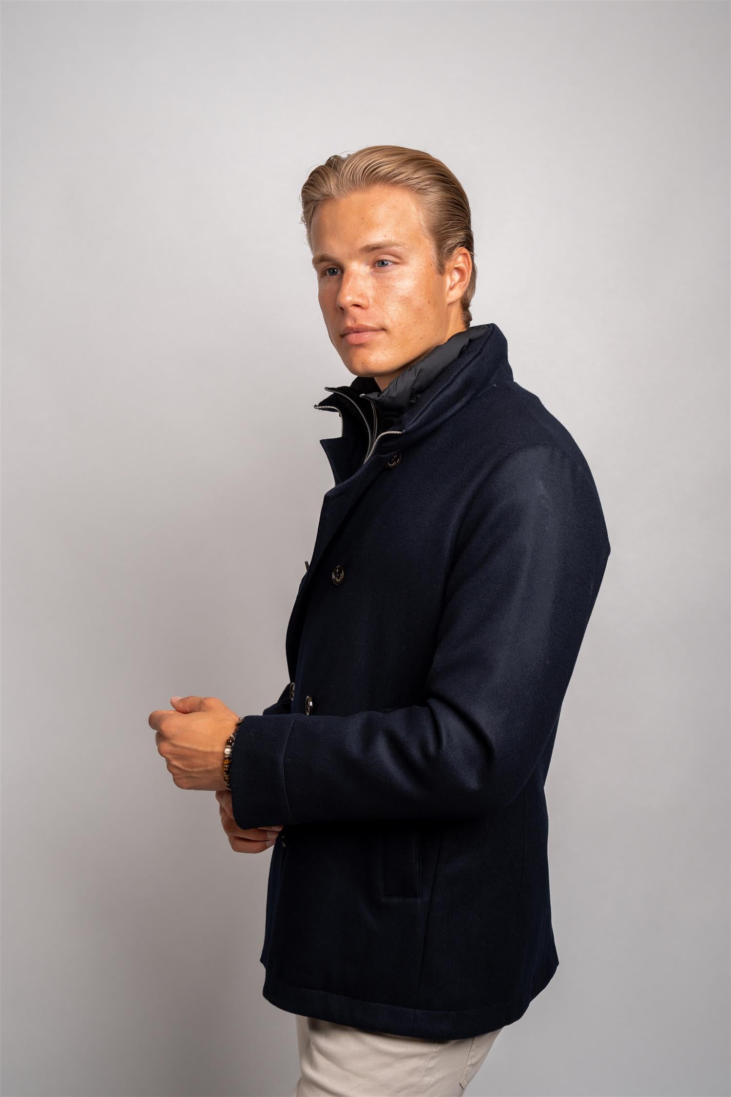 Man Down Jacket Wool - Dark Blue