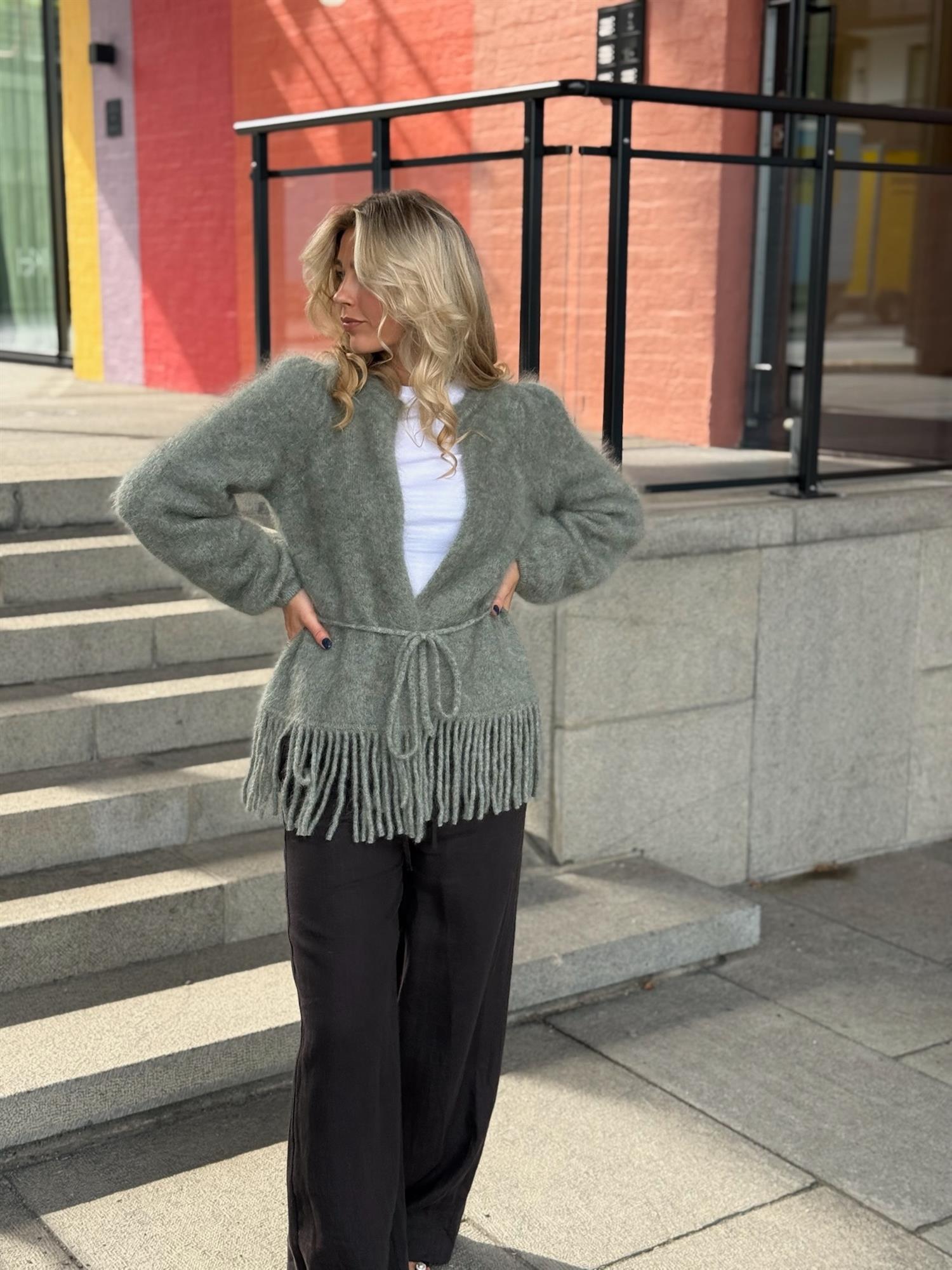 Fidele Chunky Cardigan Sage Green