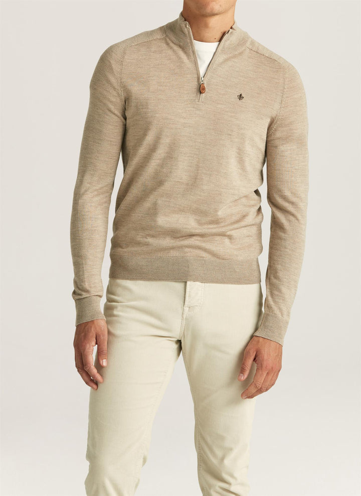 Merino John Zip - Khaki