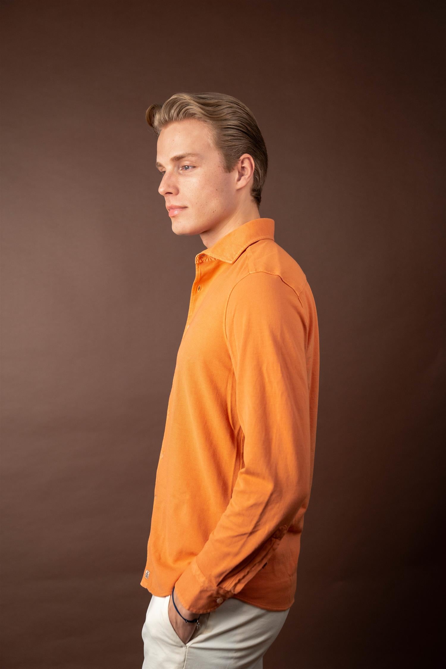 Long-sleeved Pique - Orange