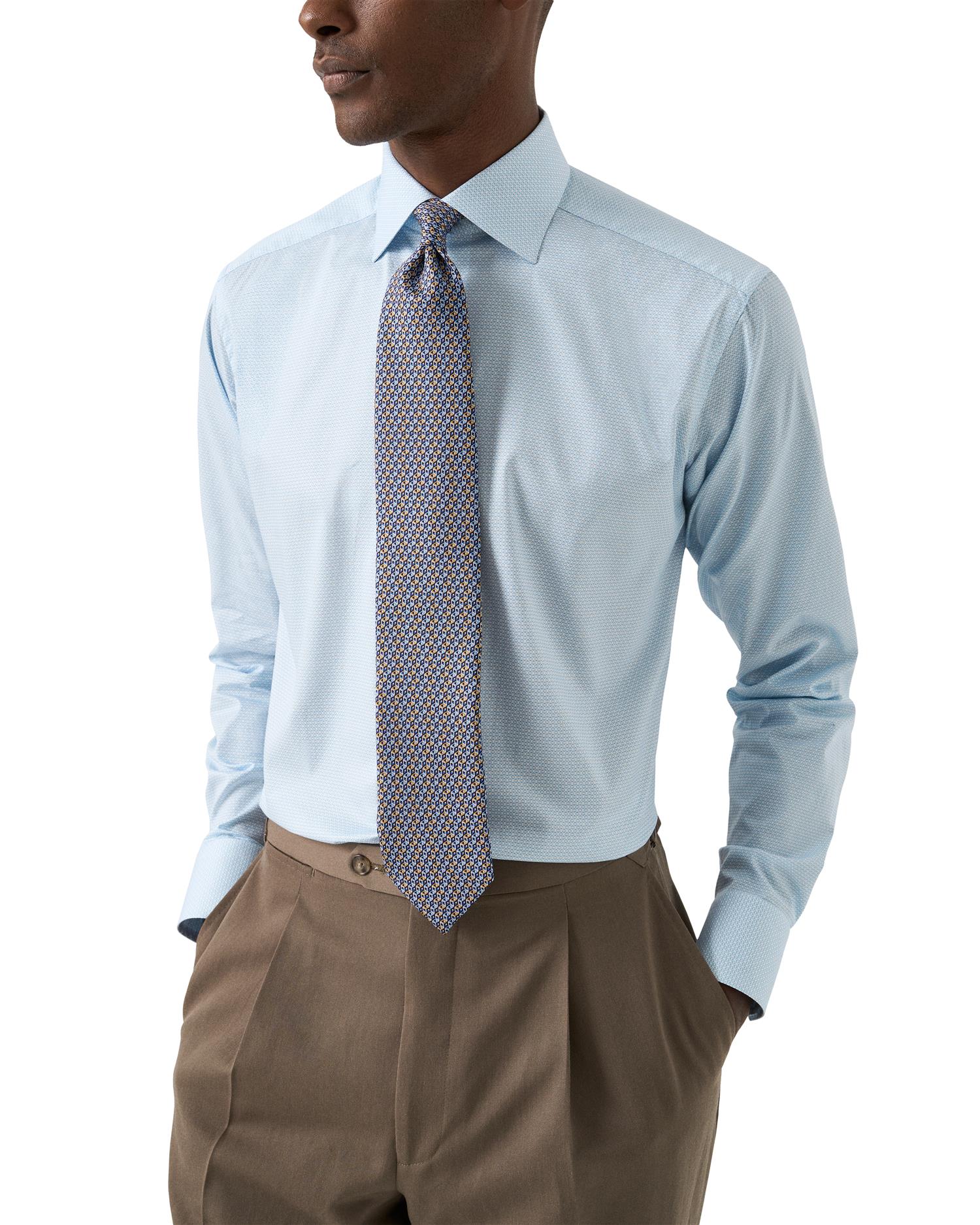 Geometric Signature Twill Shirt - Light blue