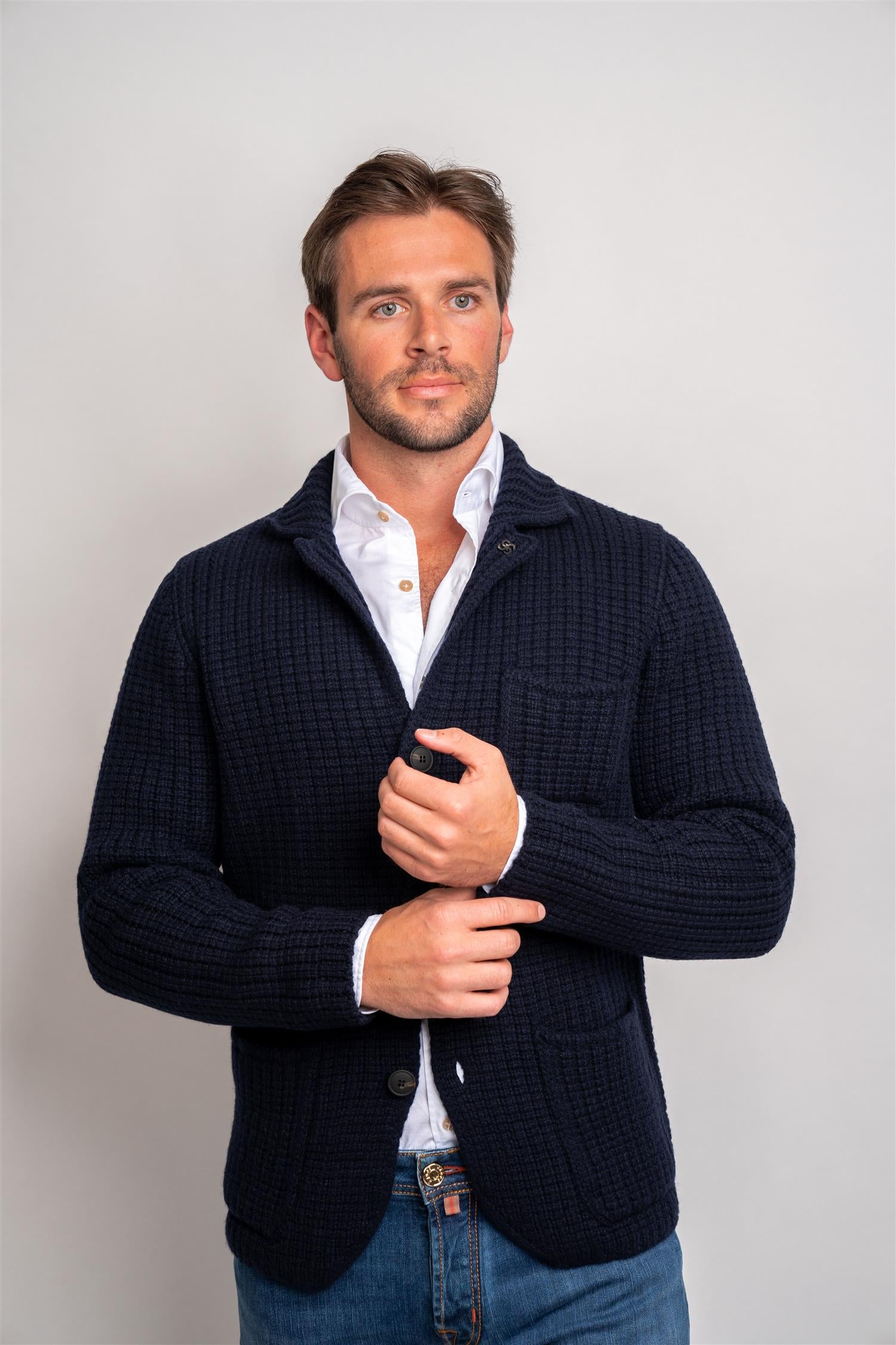 Knitted Jacket - Navy