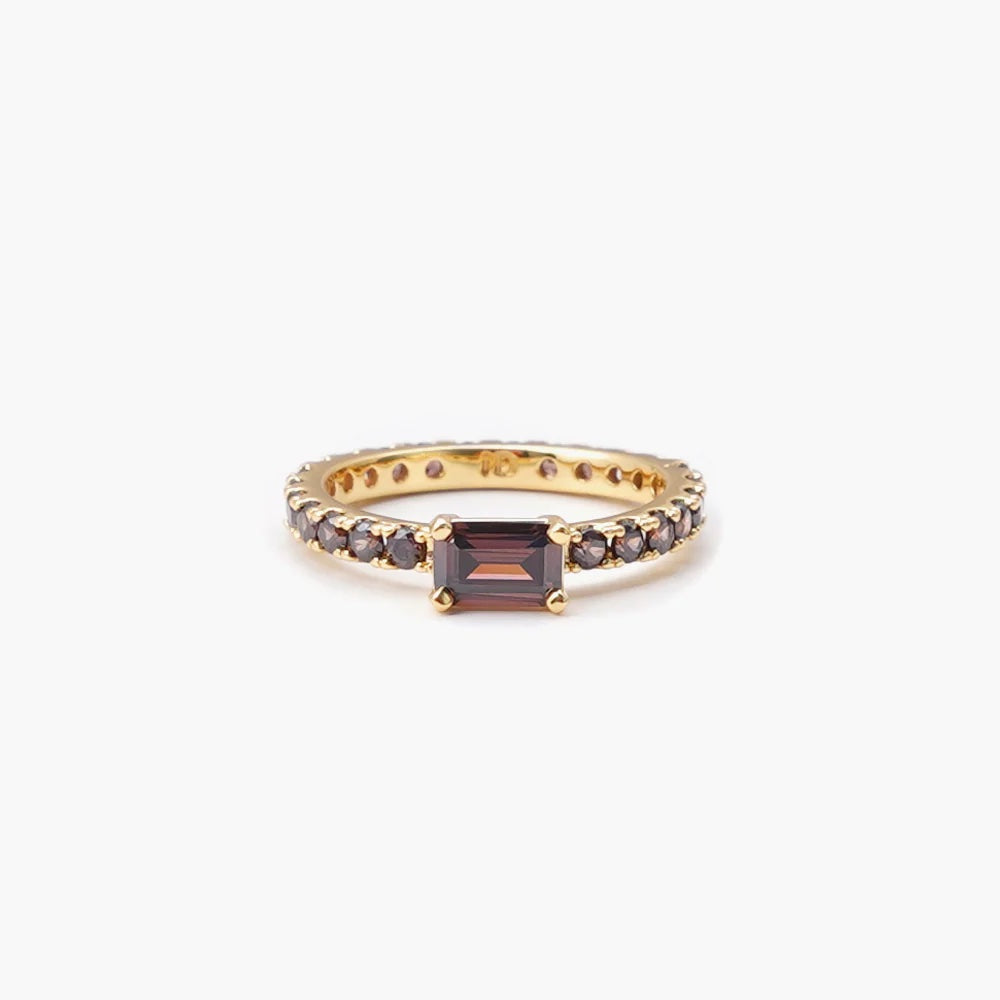 Ultra Slim Ring Brown Gold