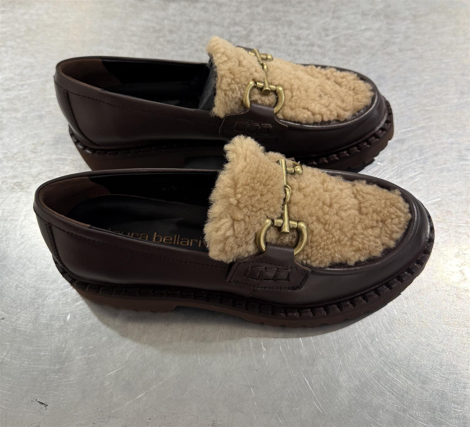 Shearling loafer beige/brown