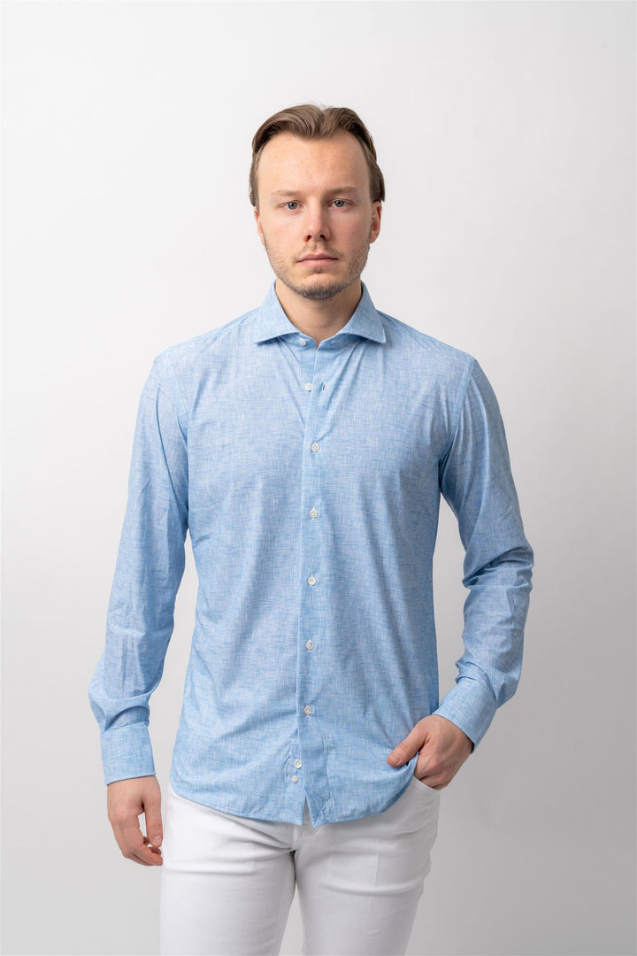 Man Shirt Woven  Lyseblå
