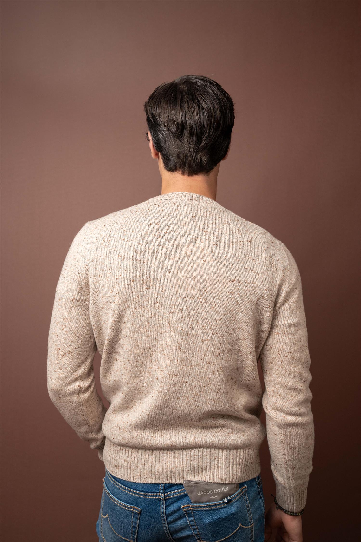 Crewneck Wool - Cashmere - Beige Melange