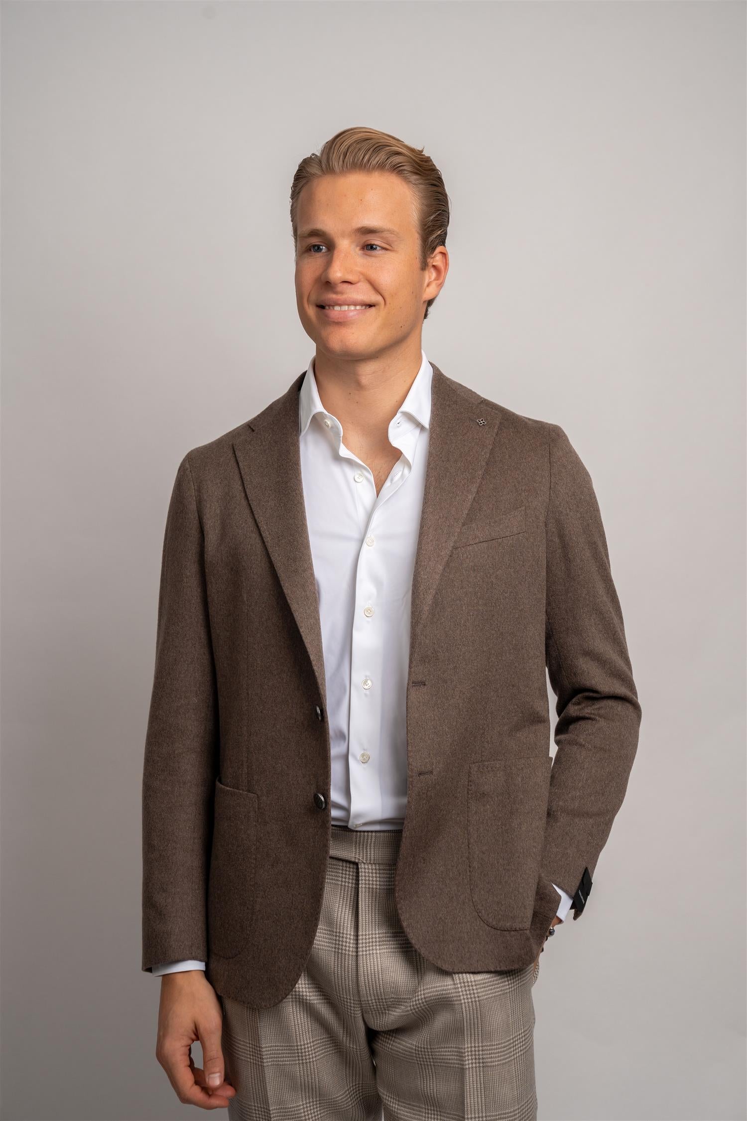 Wool Cashmere Blazer - Brown