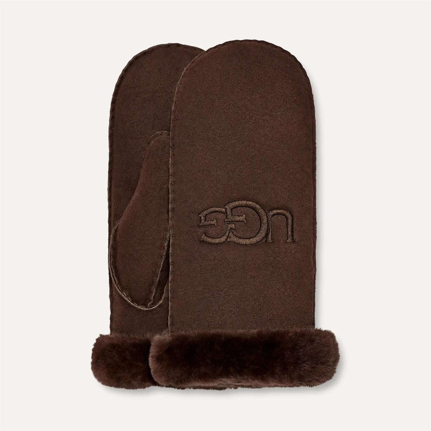 Shearling UGG Embroidery Mitten - Burnt Cedar