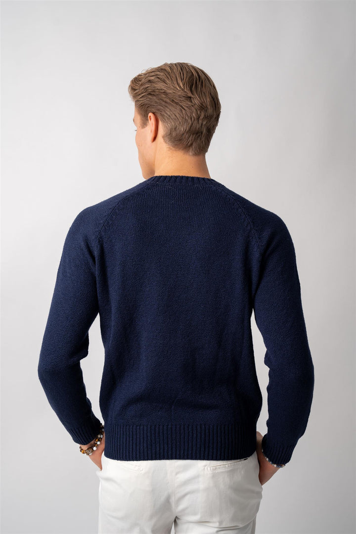 Bouclé Crewneck - Navy