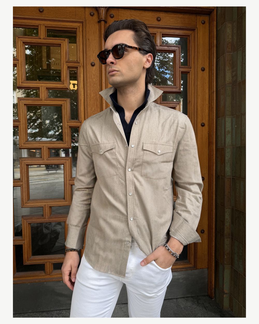 Western Indigo Shirt - Brown