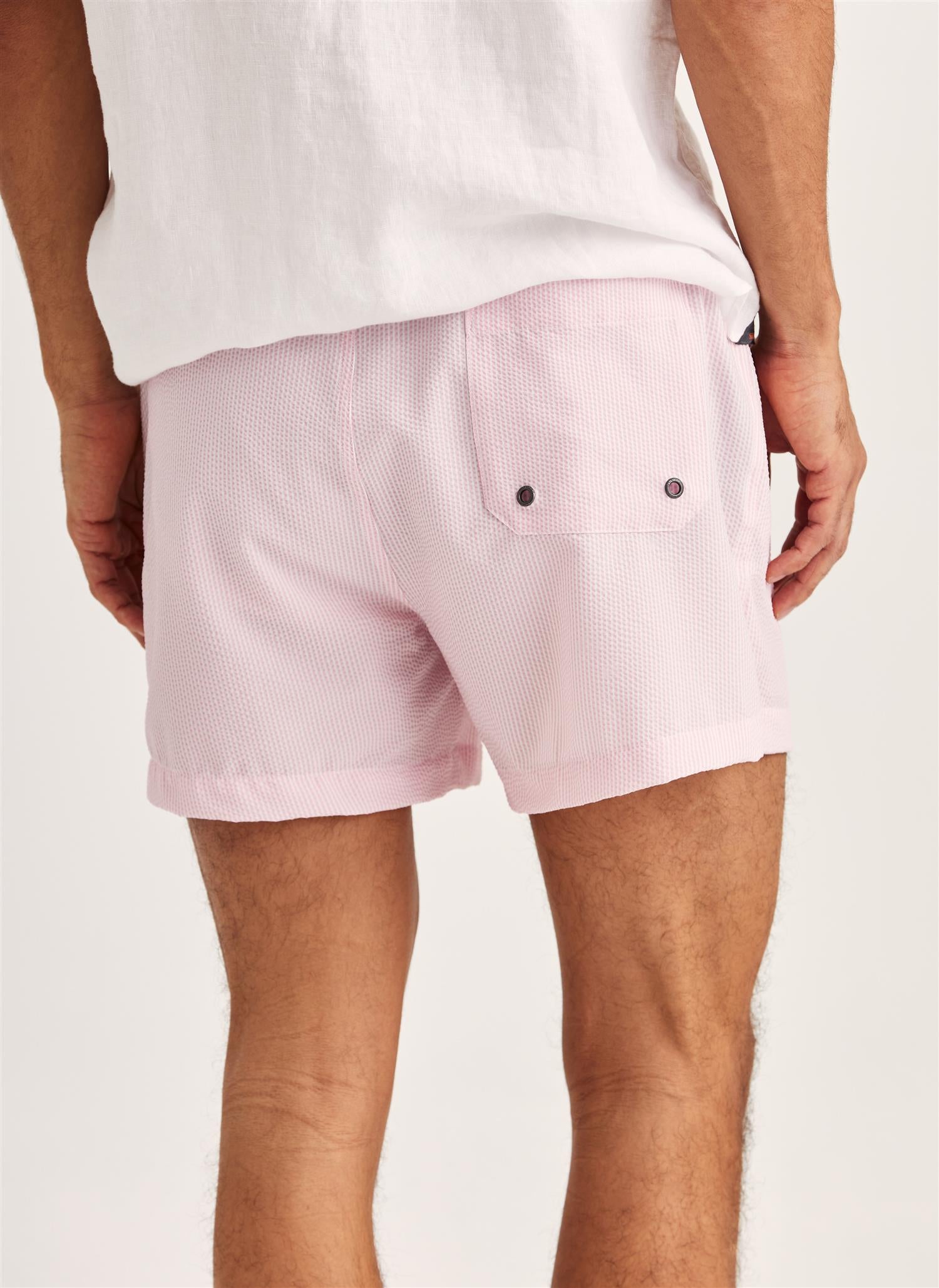 Morris Seersucker Bathing Trunks - Pink
