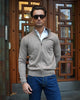 Full Zip Cashmere Blend - Beige
