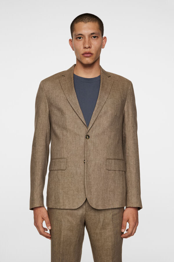 Elton Super Linen Blazer - Sepia Tint