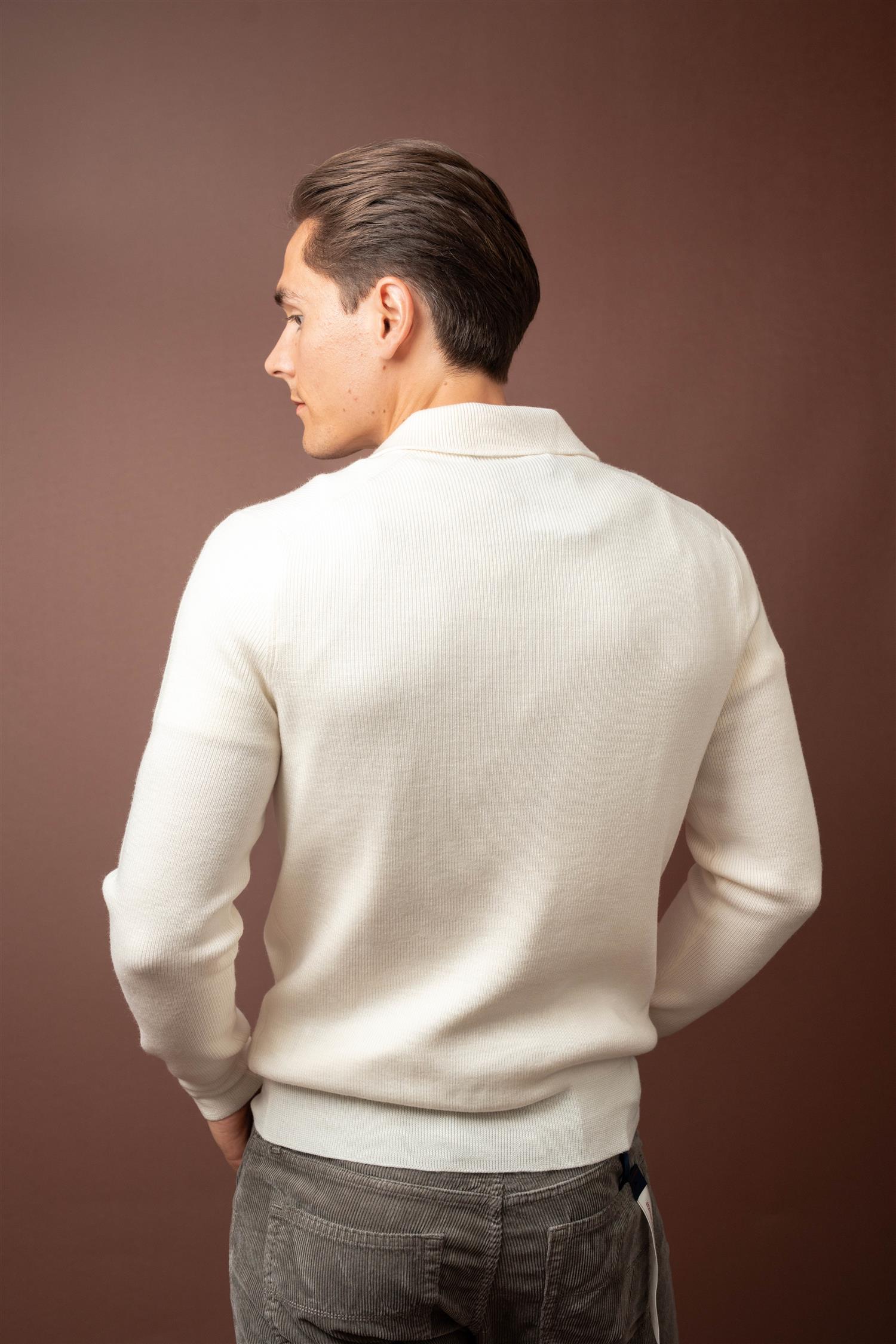 LS Merino Polo - Cream