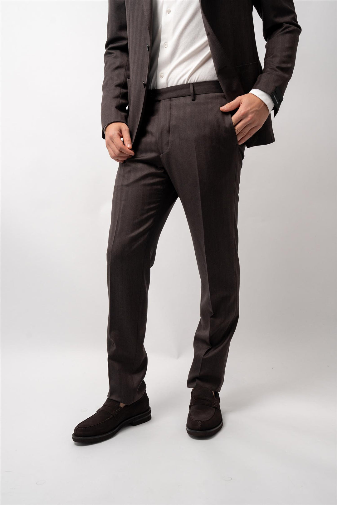 Super 130s suit brown