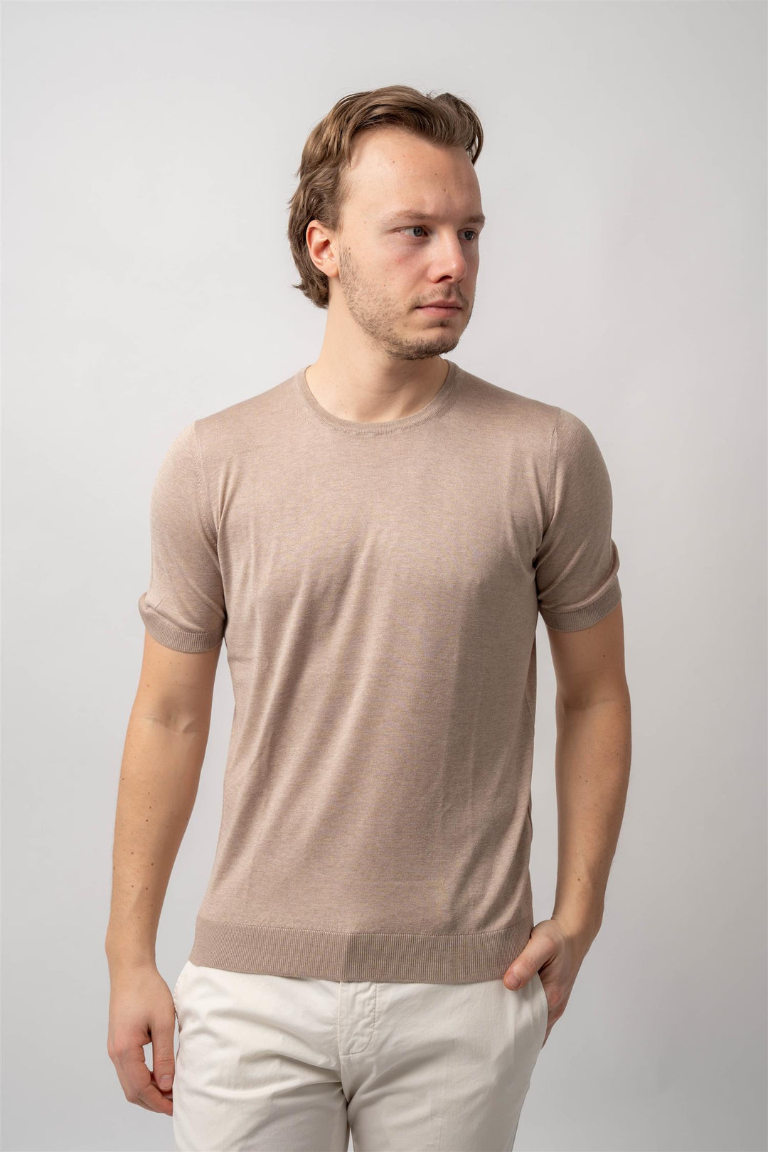T-Shirt Silk Lysebrun