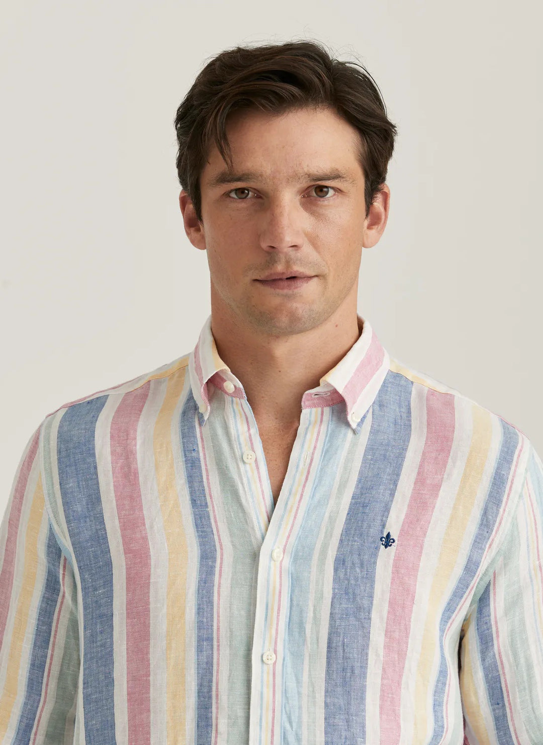 Linen Happy Stripe Shirt-Classic