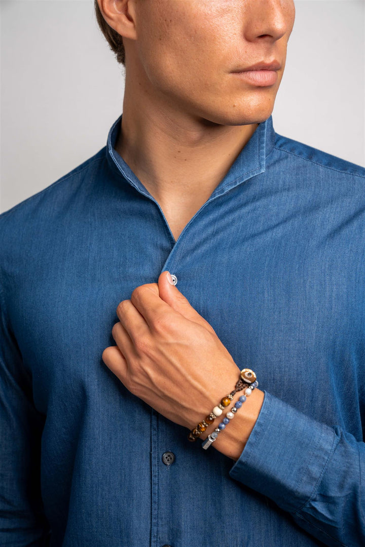 No Collar - Denim