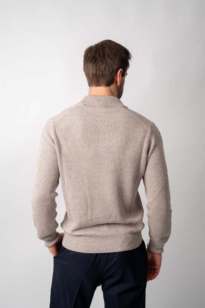 Polo LS Knitted - Beige