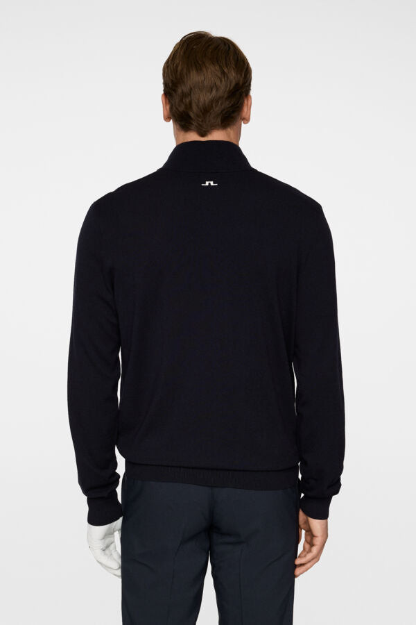 Mac Knitted Zip Sweater - Navy